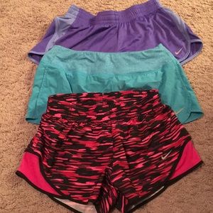 A bundle of 3 Nike shorts